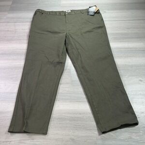 Liberty Blues Jeans Mens 48x30 Tall Olive Green Relaxed Fit Straight Leg Stretch